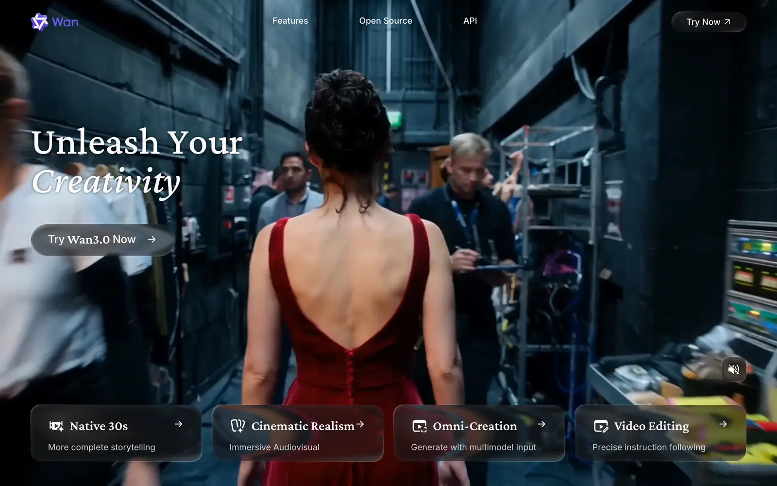 Screenshot of the Wan website