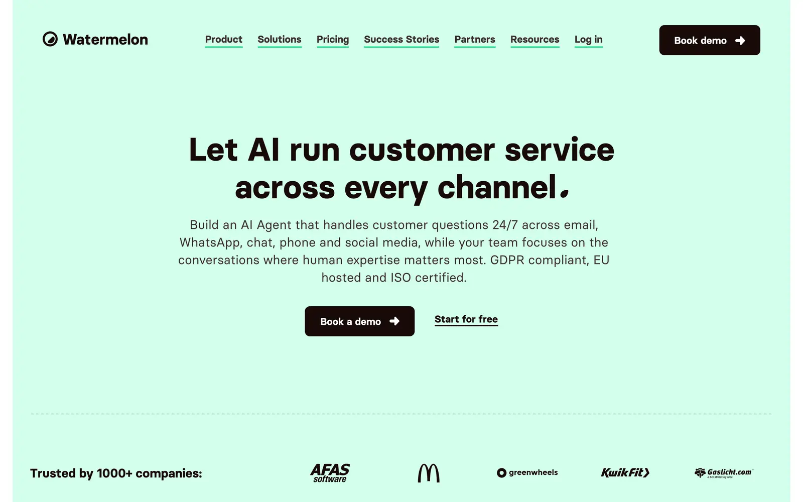 Screenshot of the Watermelon website
