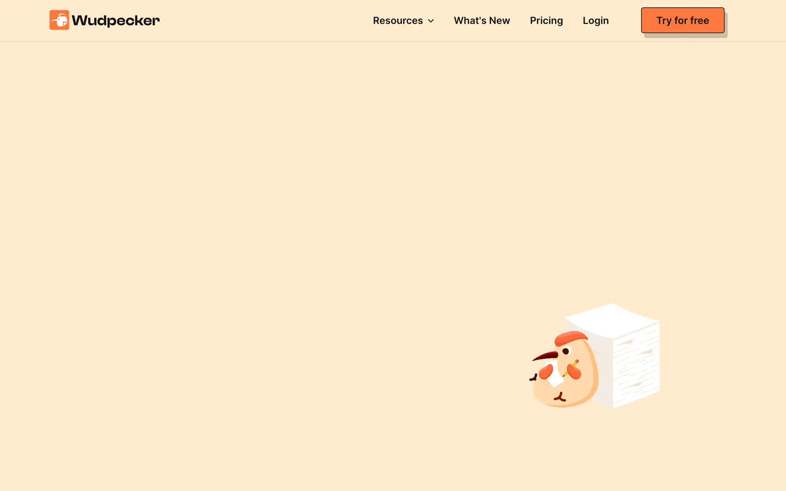 Screenshot of the Wudpecker website