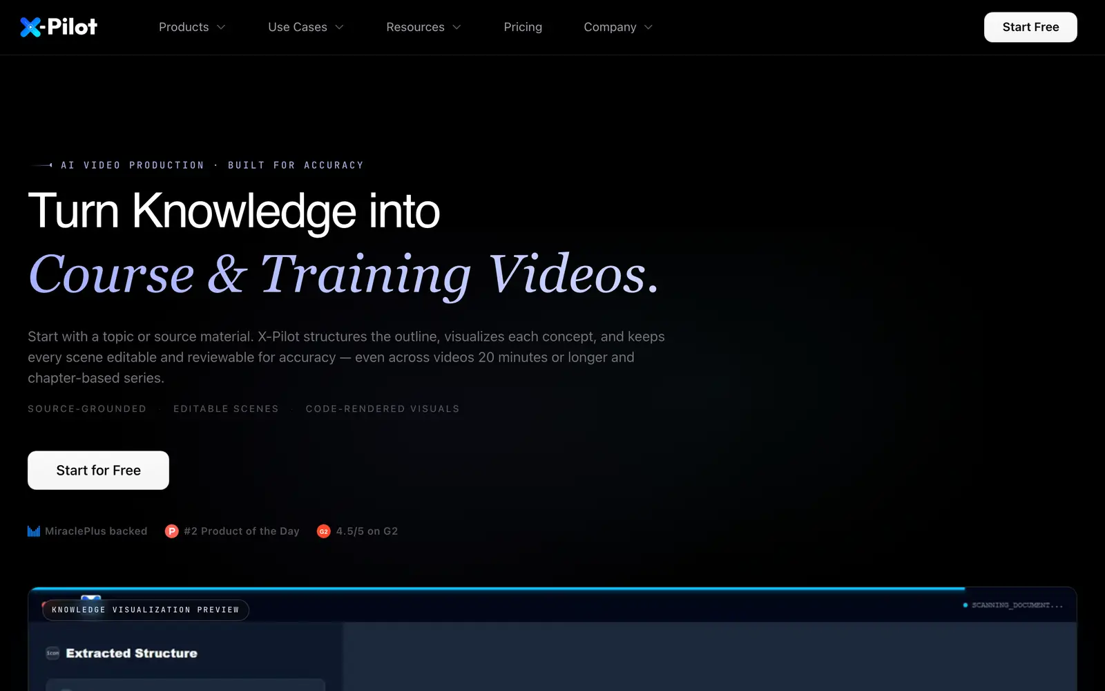 Screenshot of the X-Pilot AI website