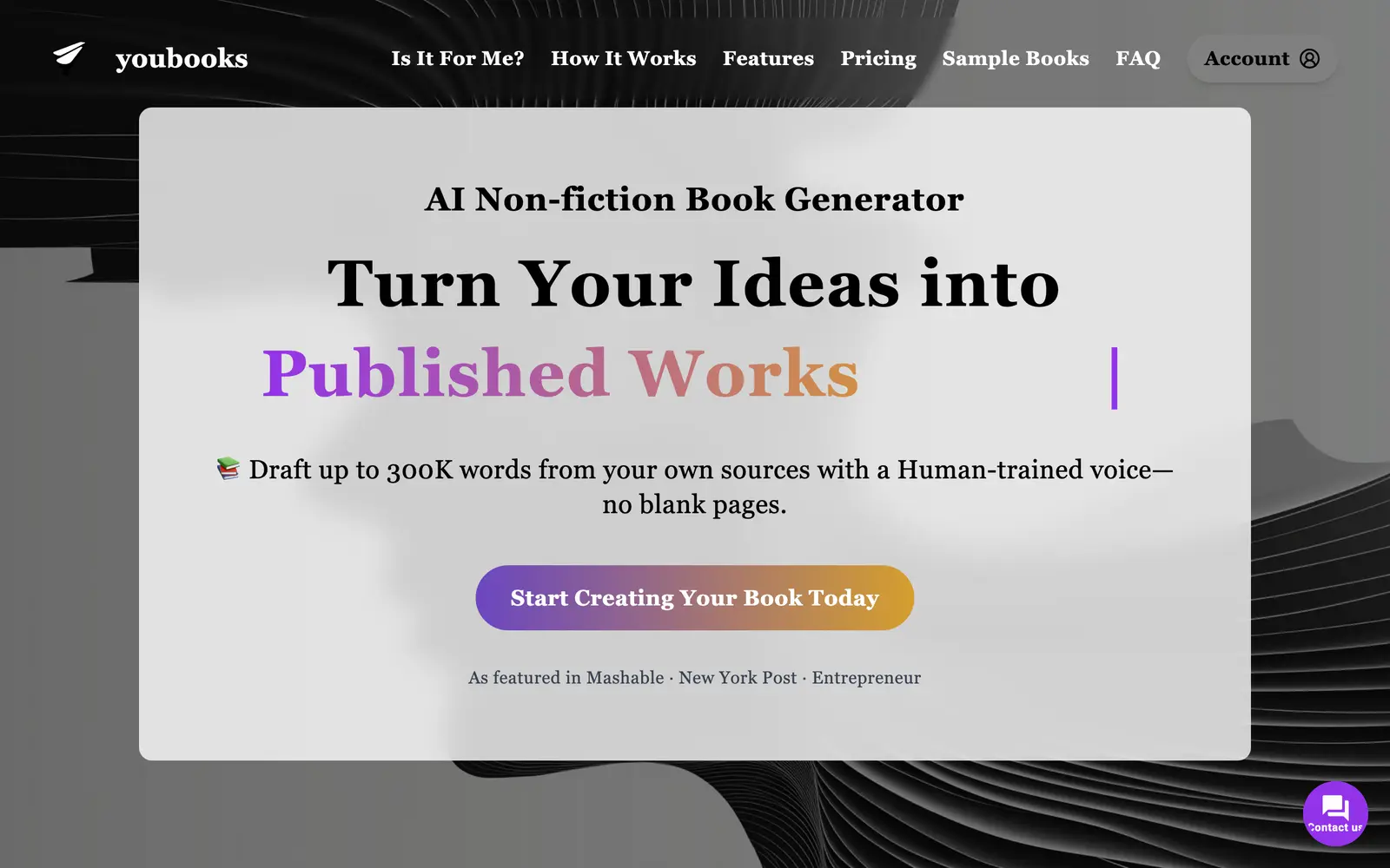 Screenshot of the Youbooks website