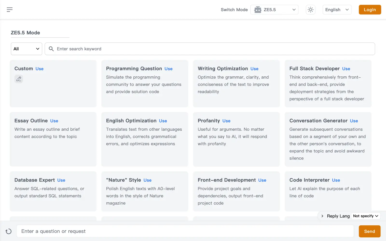 Screenshot of the Zecoba website
